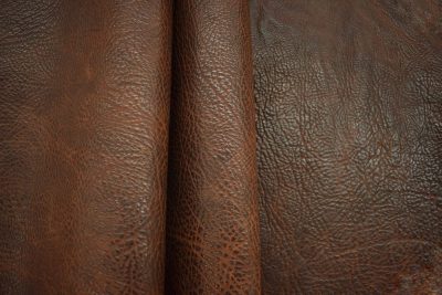 light brown leather, bison leather, buffalo leather, shrunken leather