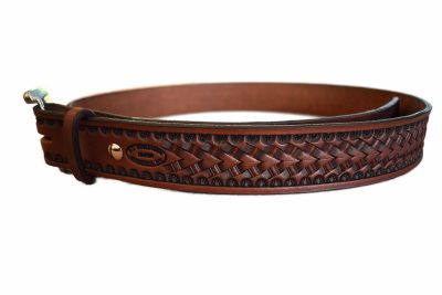 stamped belt, tooled belt, basket stamp belt