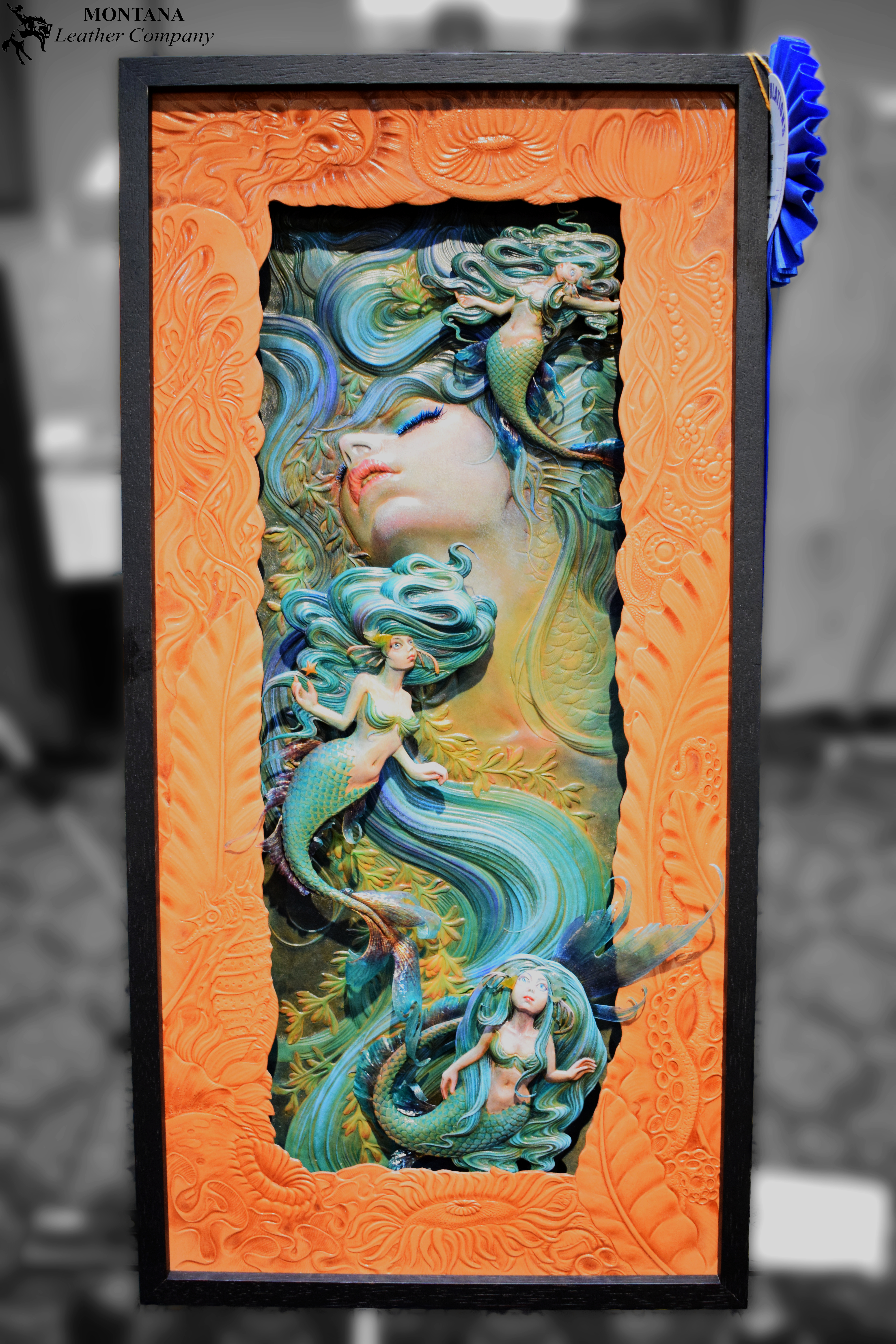 mermaid artwork, leather art