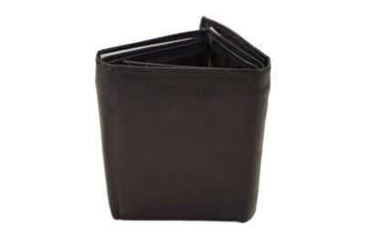 black wallet, leather wallet, trifold wallet