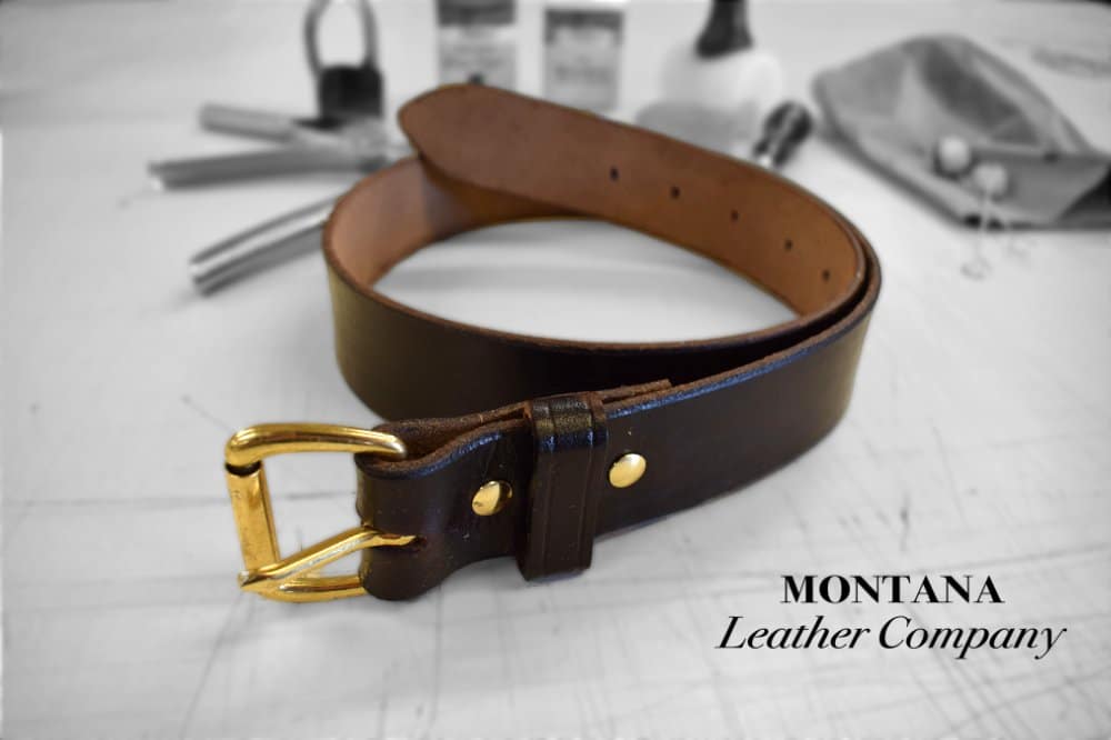 A finished DIY leather belt.