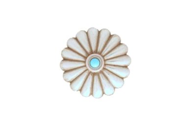 Round concho, Turquoise concho, nickel concho