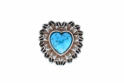 Heart concho, Turquoise concho