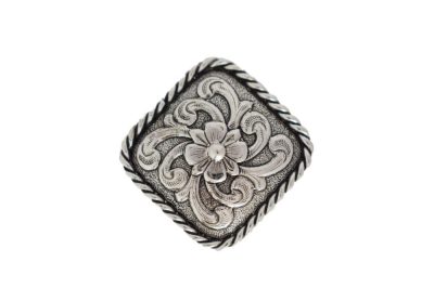 Rope Edge Flower Silver Concho