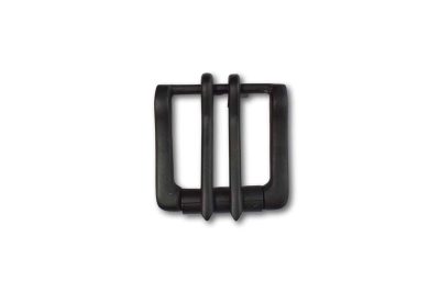 1-1/2" Double-Tongue Black Square Buckle (#20058)