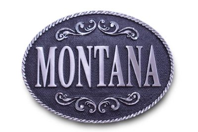 Montana Buckle Anitque on Black