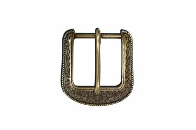 Antique Brass Floral Square Buckle