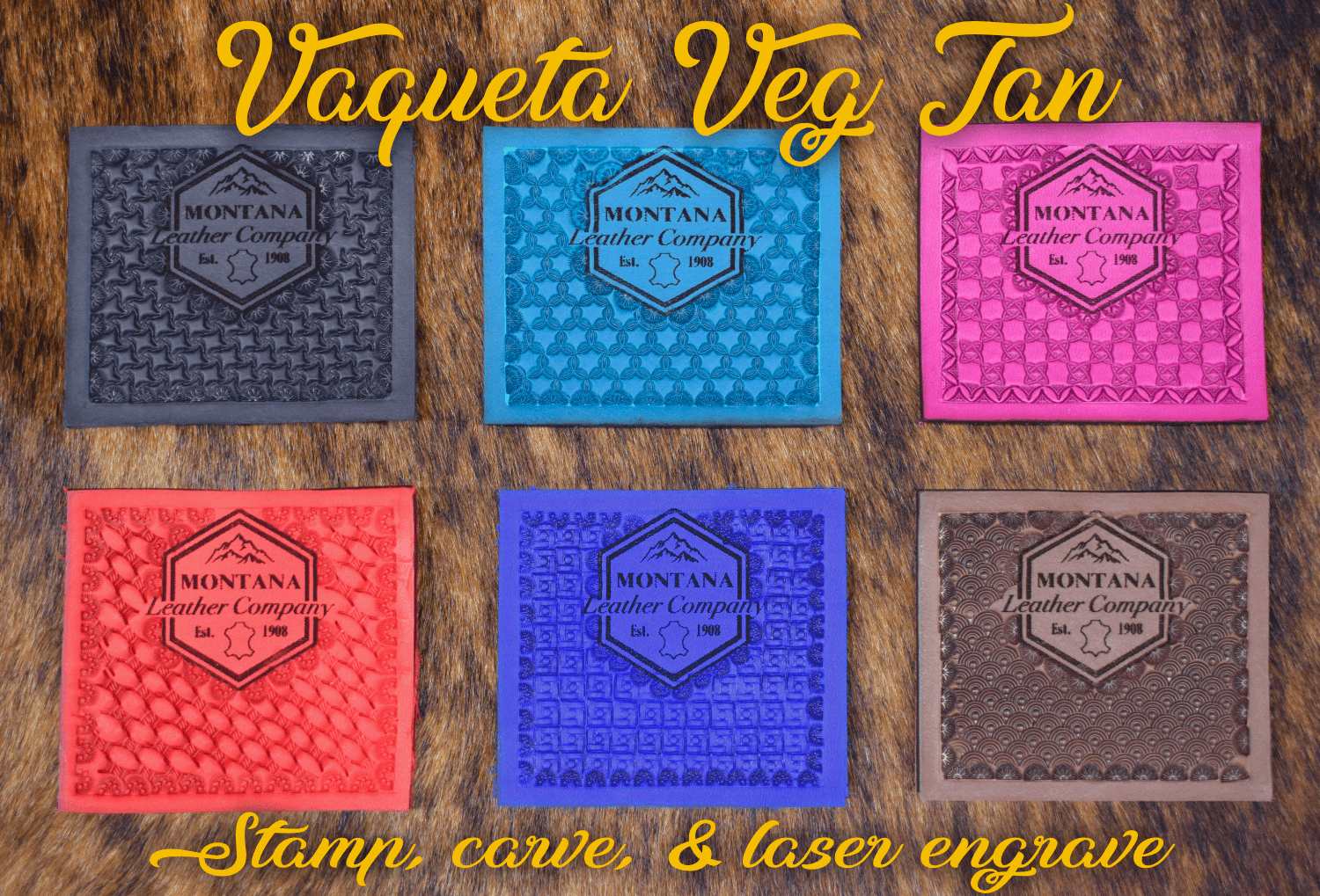 six Montana leather company vaquetas in different colors